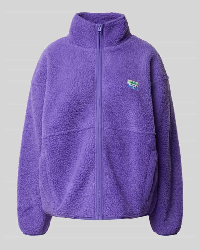 American Vintage Fleecejacke mit Stehkragen und Label-Detail Modell 'HOKTOWN Violett