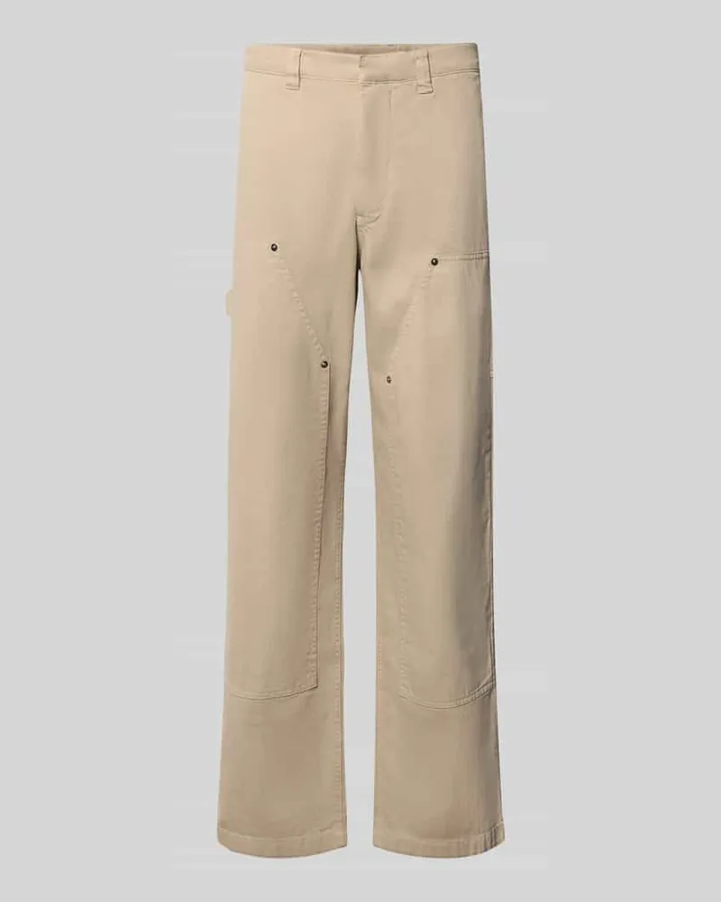 Wood Wood Relaxed Fit Hose mit Eingrifftaschen und Label-Detail Sand