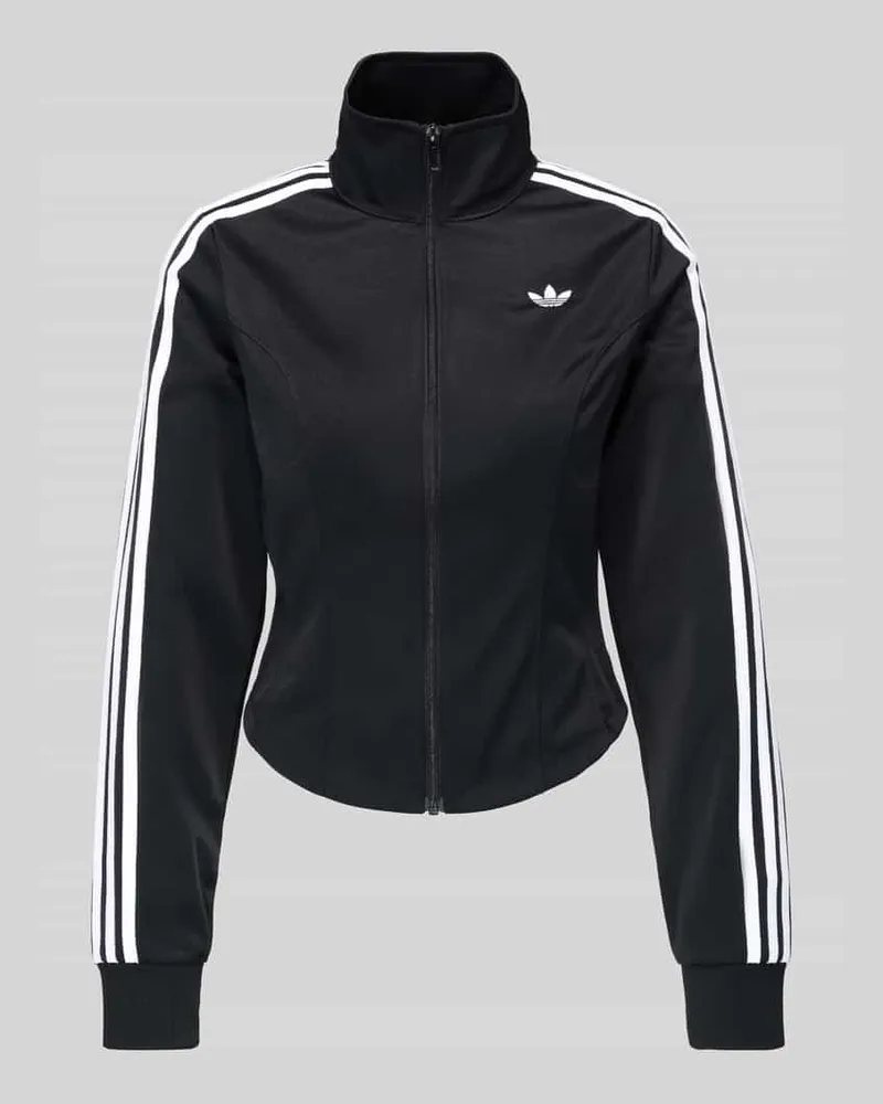 adidas Slim Fit Sweatjacke mit Logo-Stitching Modell 'FIREBRID CORSET Black