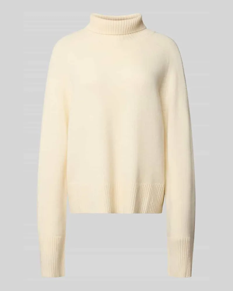 HUGO BOSS Regular Fit Rollkragenpullover aus reinem Kaschmir Modell 'FALONSO Offwhite