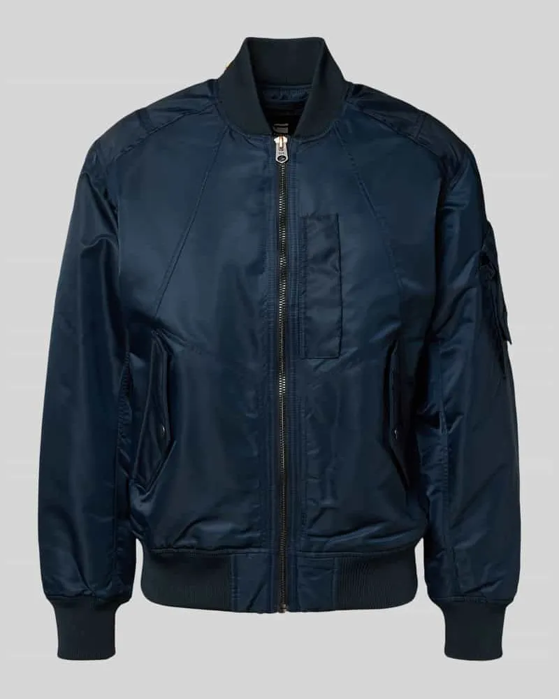 G-STAR RAW Bomberjacke mit Reißverschluss Dunkelblau