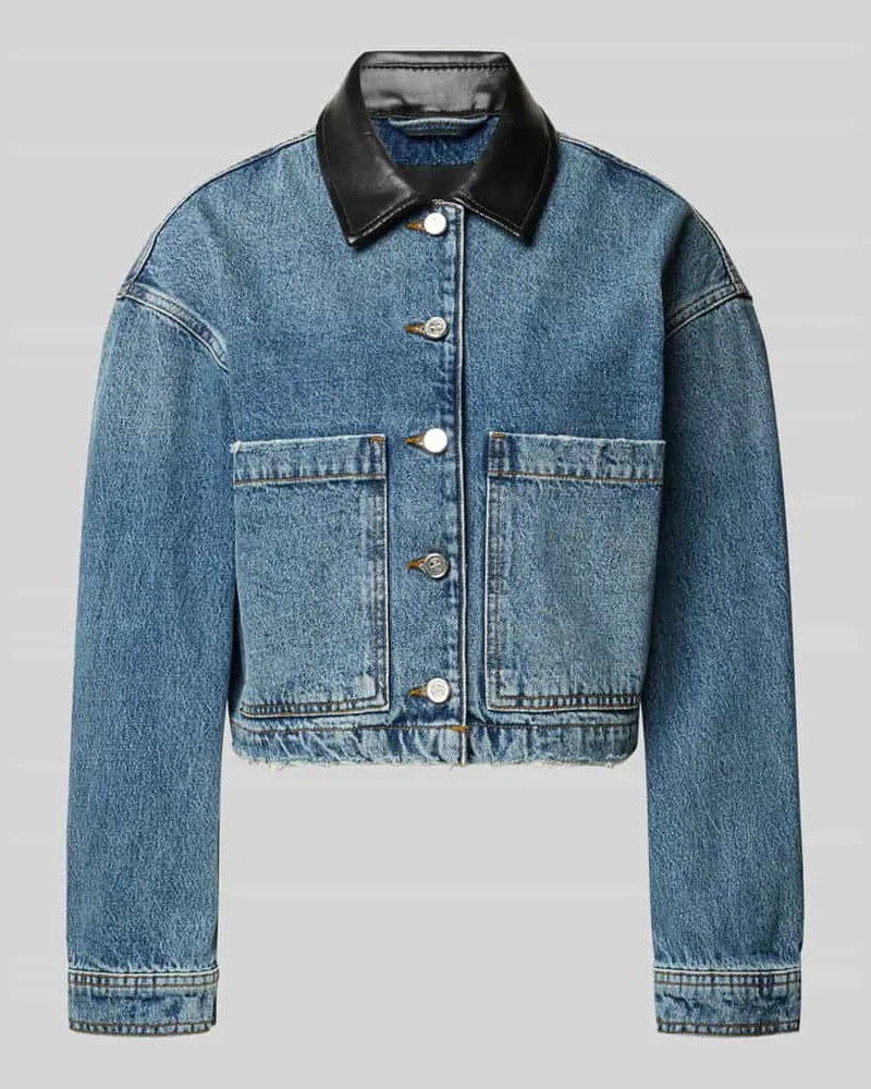 Anine Bing Bomberjacke mit Kontrastkragen Modell 'YUMA Jeansblau