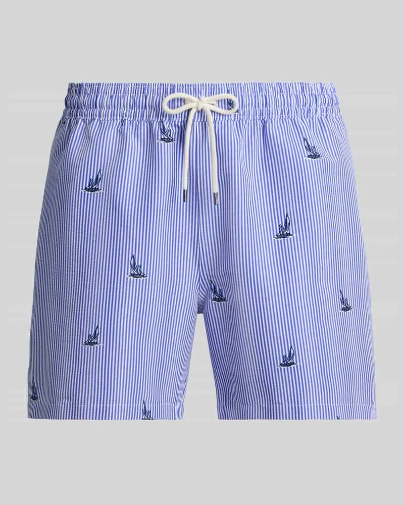 Ralph Lauren Regular Fit Badehose mit Stickereien Marine