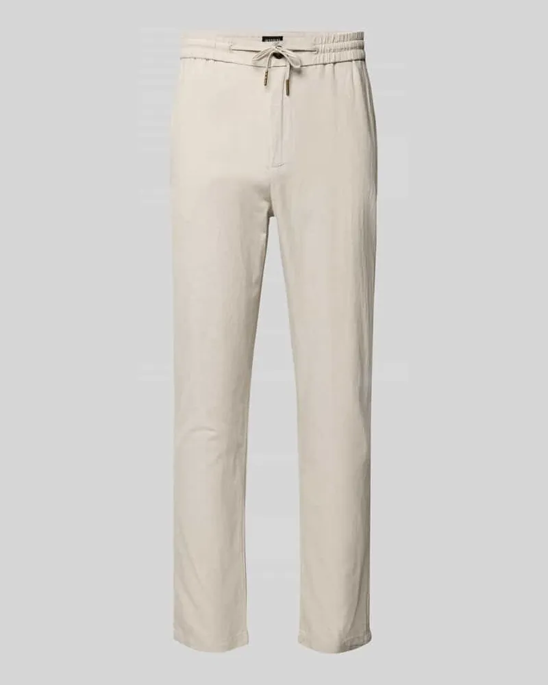 Scotch&Soda Tapered Fit Stoffhose aus Baumwoll-Leinen-Mix Modell 'Warren Hellgrau