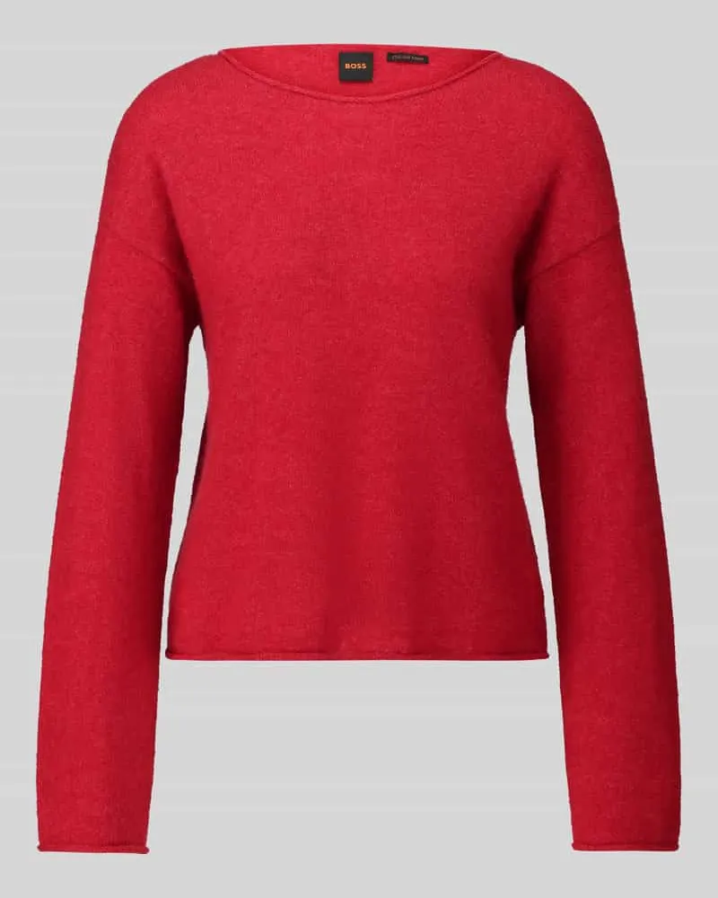 HUGO BOSS Regular Fit Pullover aus Alpaka-Mix mit Woll-Anteil Modell 'C_Follettino Rot