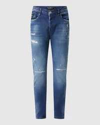 Elias Rumelis Slim Fit Jeans im Used-Look Dunkelblau