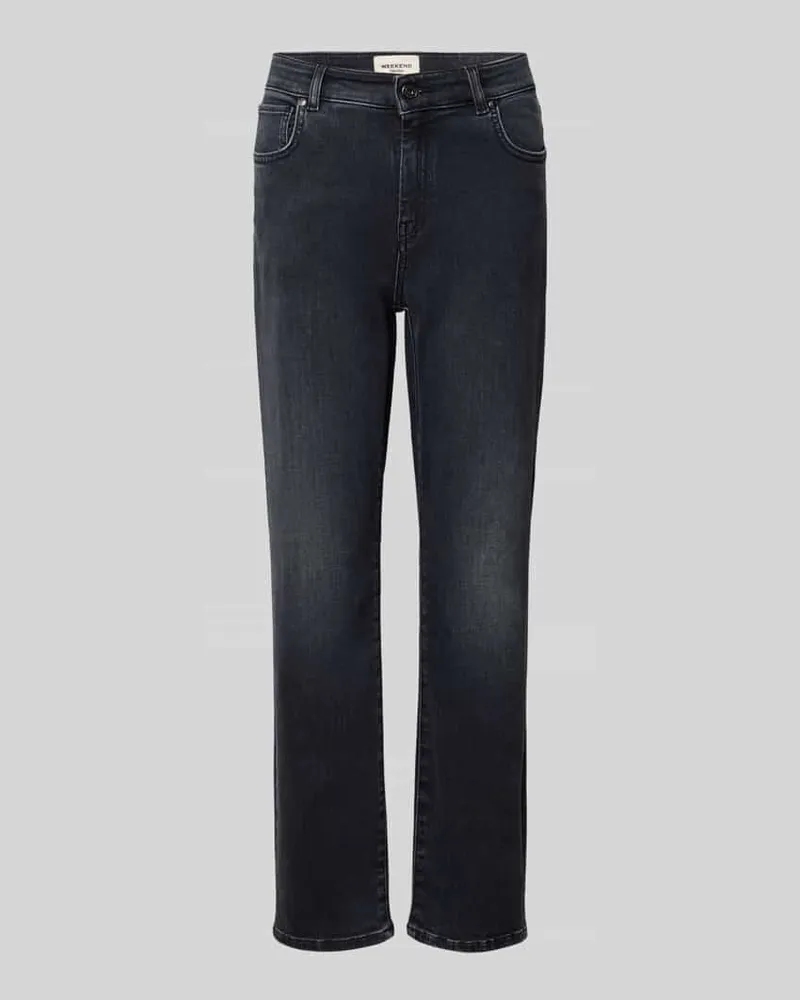 Max Mara Slim Fit Jeans aus Baumwoll-Mix Modell 'LANA Black