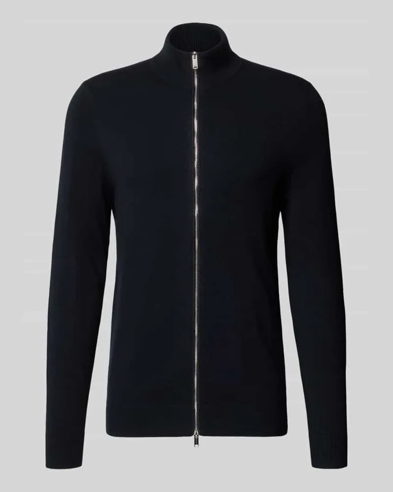 Profuomo Slim Fit Pullover aus Woll-Mix Marine