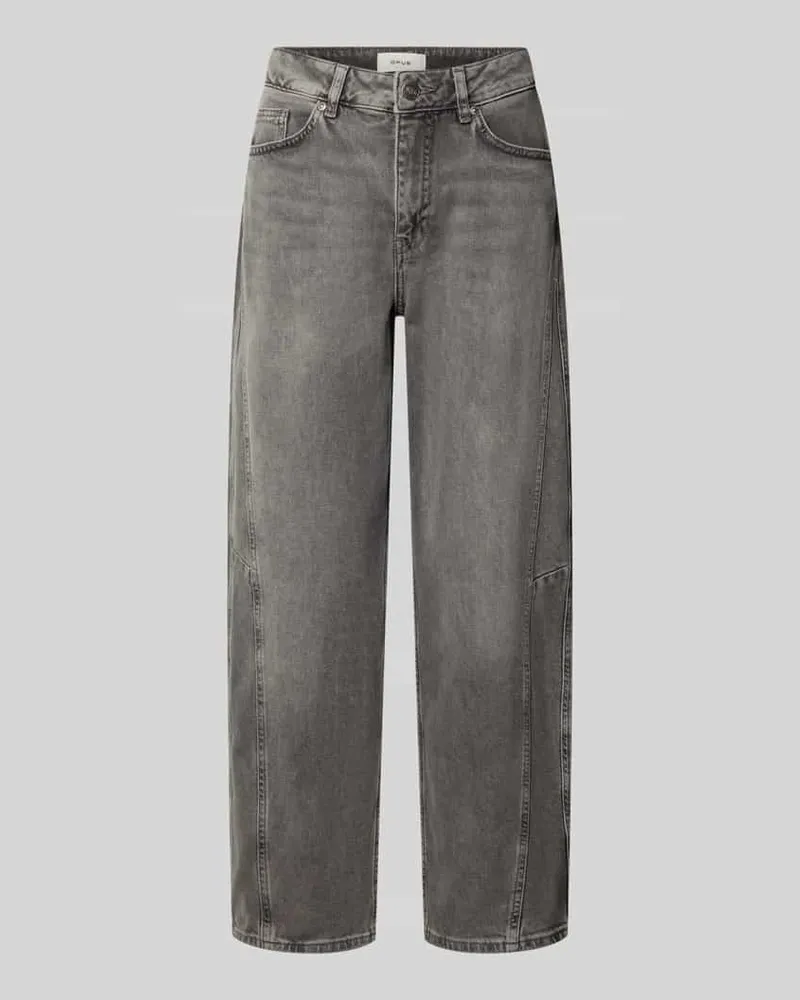 OPUS Barrel Fit Jeans mit markanten Nähten Modell 'Lolah motion Mittelgrau