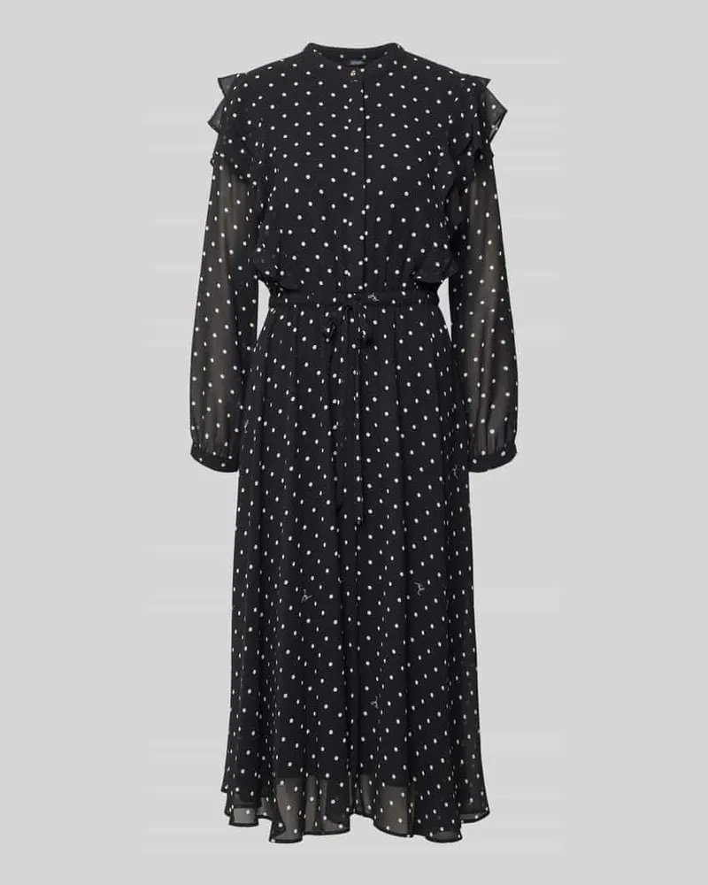 JOOP! Midikleid im Allover-Look mit Bindegürtel Black