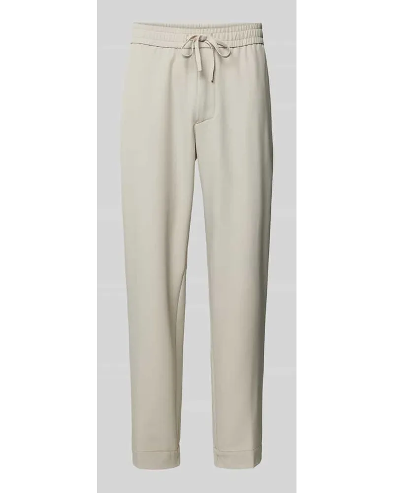 HUGO BOSS Tapered Fit Hose mit Tunnelzug Beige