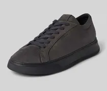 Ledersneaker mit Label-Prints