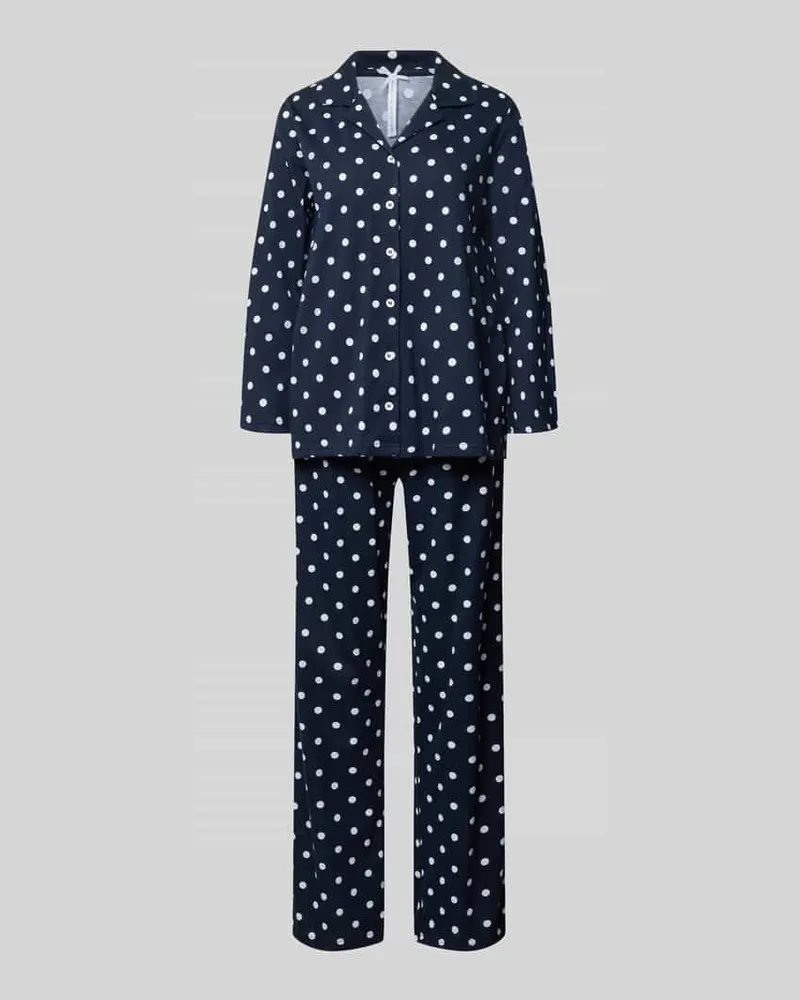Louis & Louisa Pyjama im Allover-Look Dunkelblau