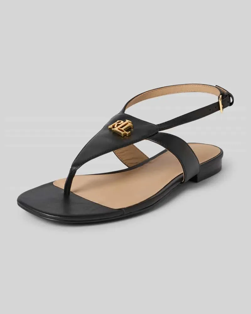 Ralph Lauren Sandalen aus Leder mit Label-Detail Modell 'EVERLEY Black