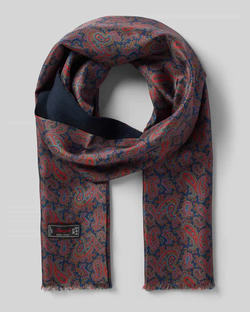 Ascot Wollschal mit Fransen Marine