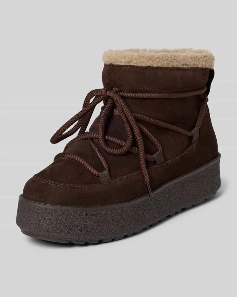 Marc O'Polo Schnürstiefel aus Veloursleder Modell 'PIA Dunkelbraun