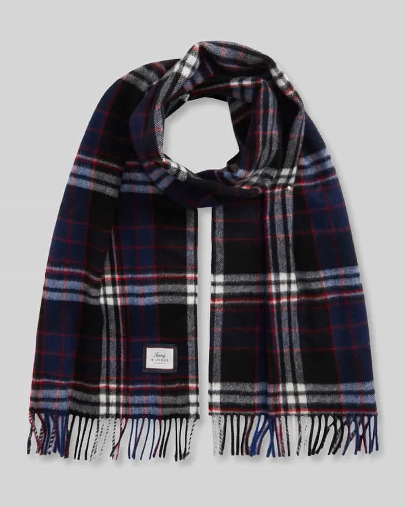 Tommy Hilfiger Schal aus reiner Wolle Black