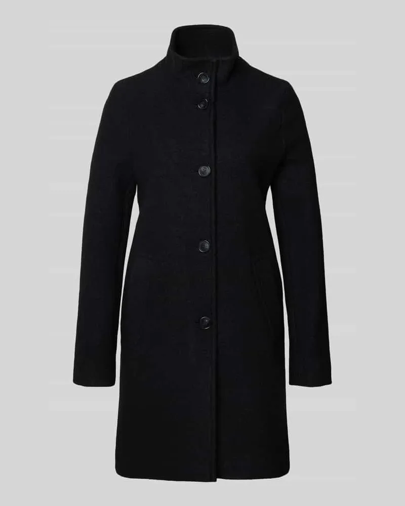 HUGO BOSS Regular Fit Mantel aus reiner Schurwolle Modell 'COHSANDY Black
