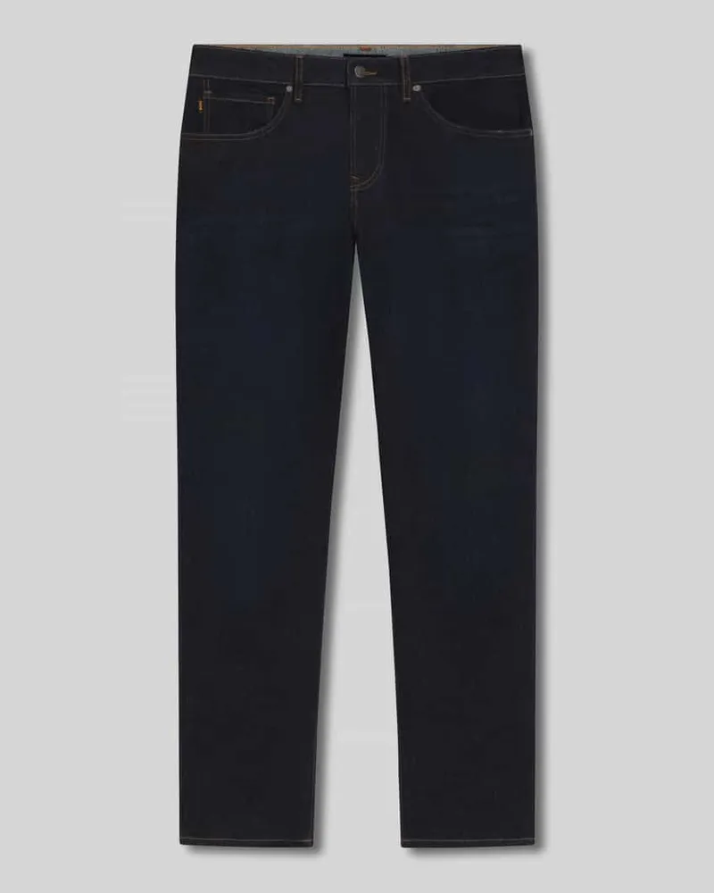 HUGO BOSS Regular Fit Jeans aus Soft Motion Denim Modell 'MAINE Dunkelblau