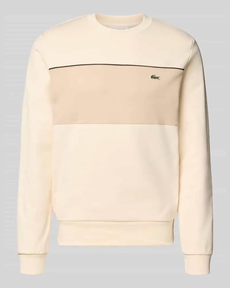 Lacoste Regular Fit Sweatshirt aus reiner Baumwolle Offwhite