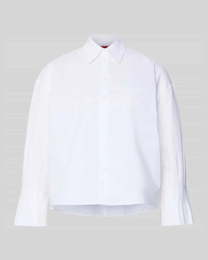 HUGO BOSS Regular Fit Hemdbluse aus Baumwoll-Mix Modell 'EGGY Weiss