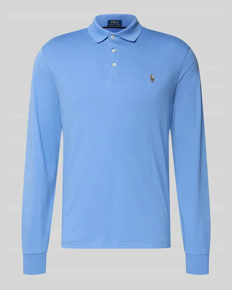 Ralph Lauren Slim Fit Poloshirt in Logo-Stitching Blau