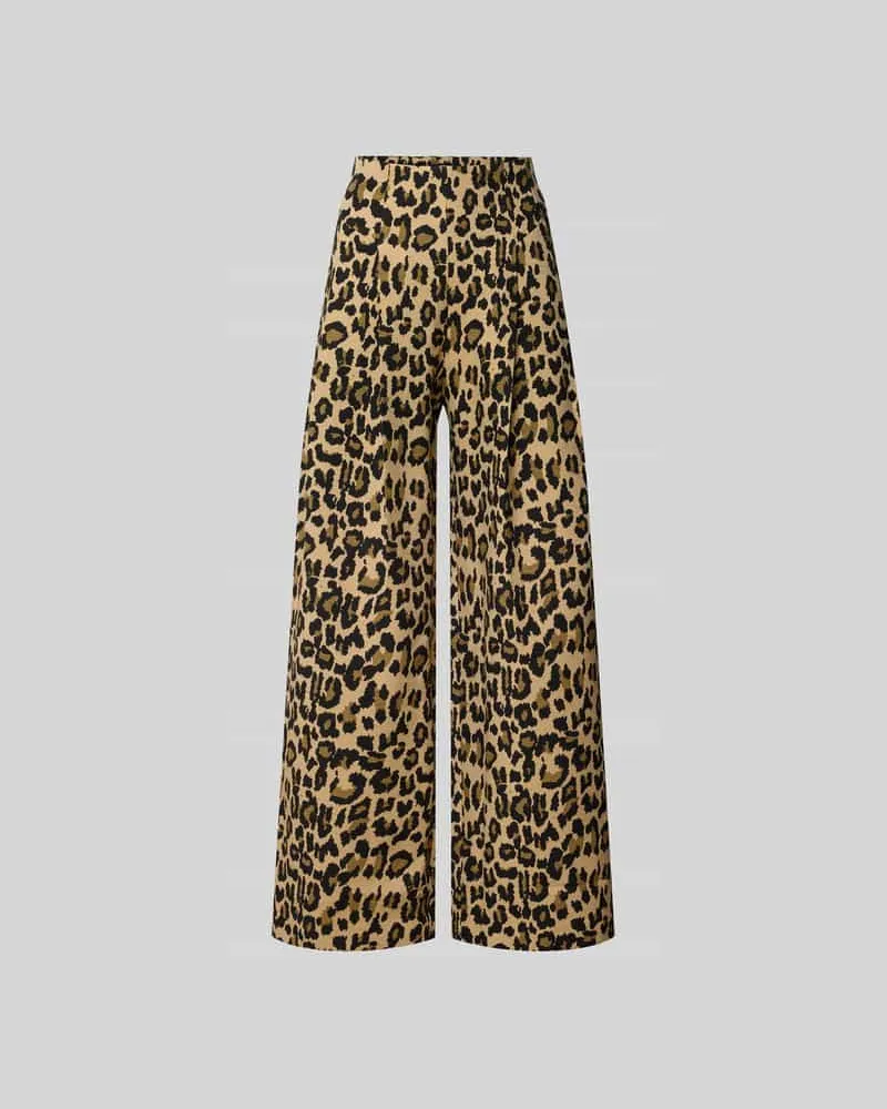 ROTATE Birger Christensen Stoffhose mit Gesäßtaschen Hellbraun