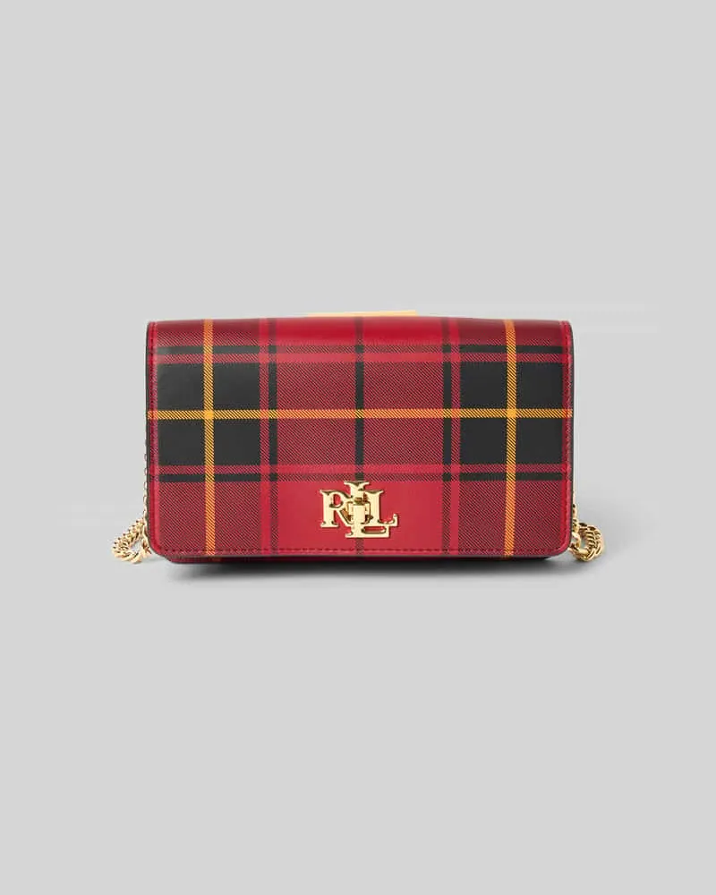 Ralph Lauren Clutch aus Rindsleder mit Label-Applikation Bordeaux