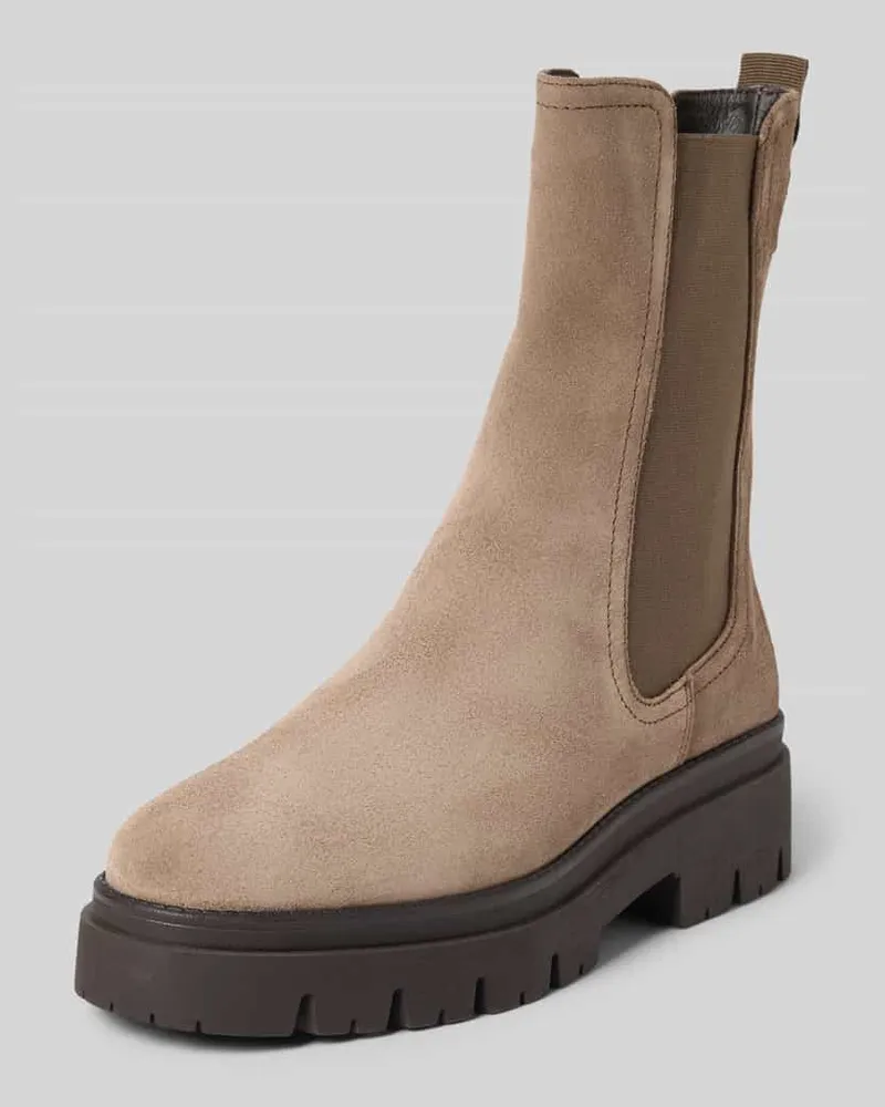 Tamaris Chelseas aus echtem Rindsleder Taupe