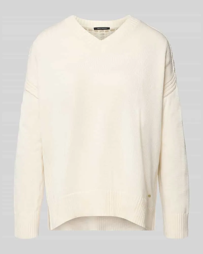 Armani Exchange Strickpullover mit V-Ausschnitt Offwhite