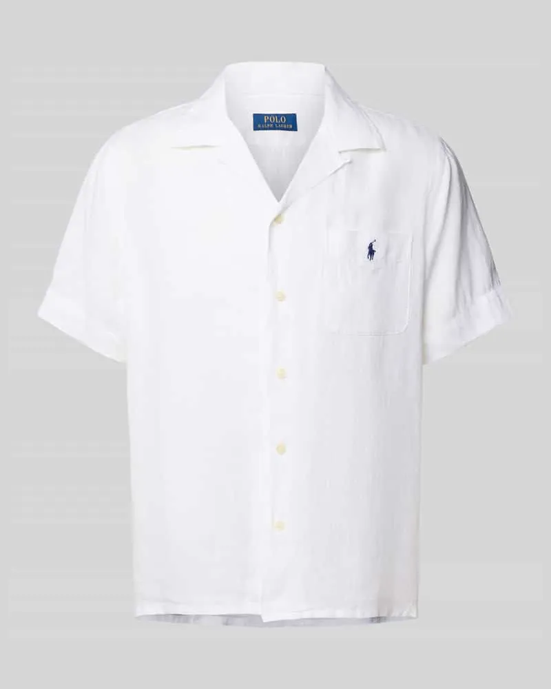 Ralph Lauren Custom Fit Leinenhemd mit Resortkragen Beige