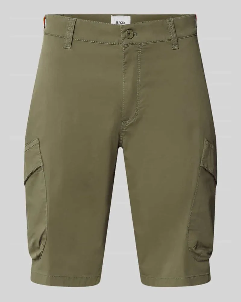 Brax Regular Fit Cargoshorts aus Baumwoll-Mix Modell 'Bastia Oliv