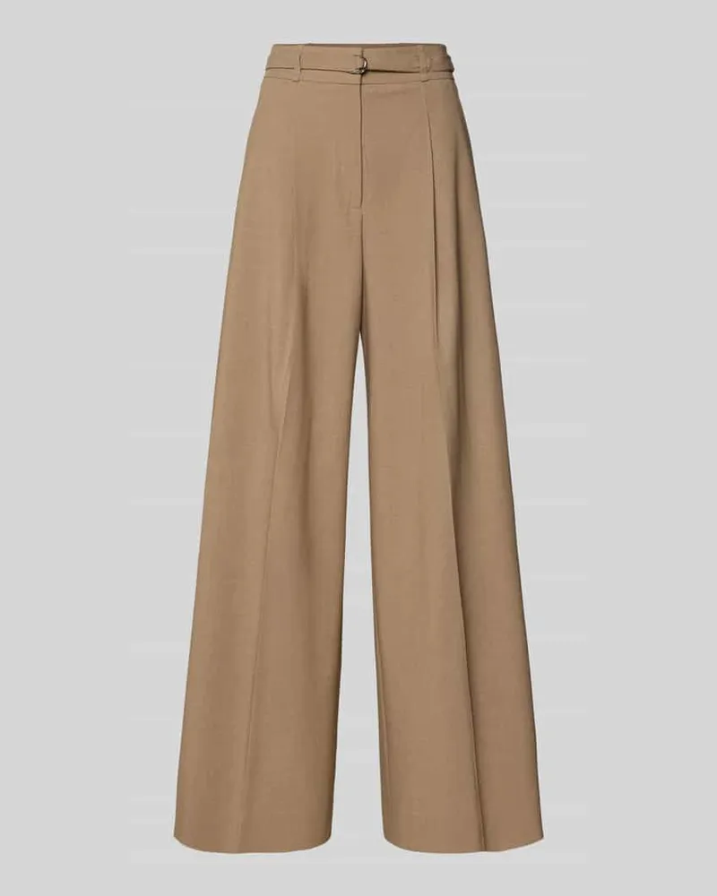HUGO BOSS Weite Hose mit Viskose-Anteil Modell 'HAWELSA Beige