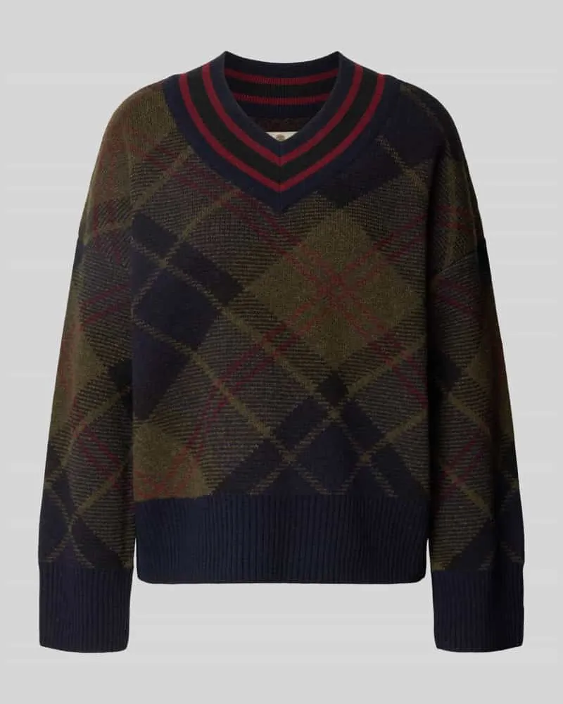 Barbour Pullover mit kontrastierendem V-Ausschnitt Modell 'SHAE Marine