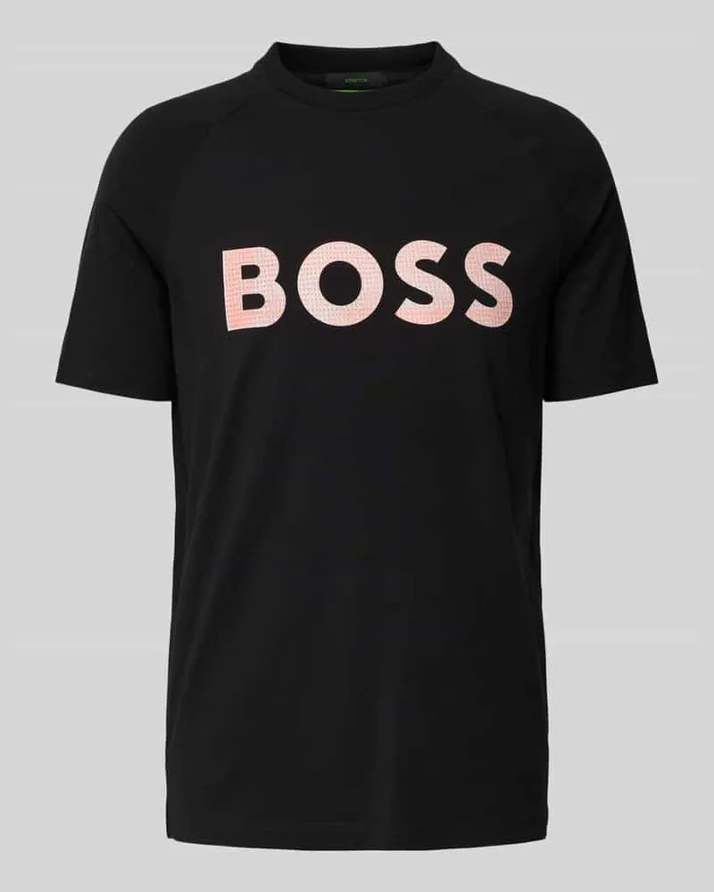 HUGO BOSS T-Shirt mit Logo-Print Modell 'Teebero Black