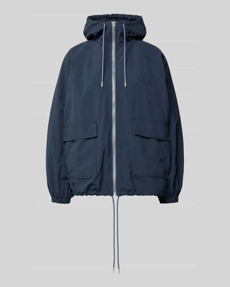 JAKE*S Jacke mit Kapuze und Pattentaschen Dunkelblau