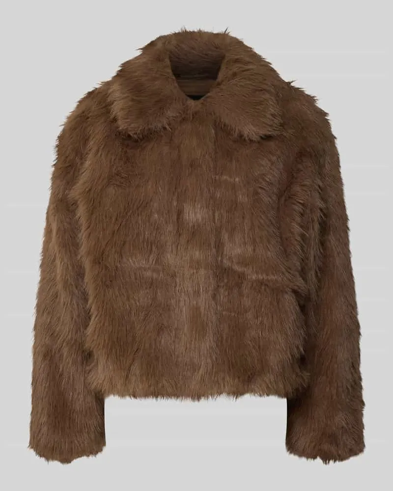 OPUS Jacke aus Kunstfell Modell 'Hajora Mittelbraun