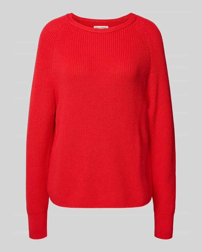 Marc O'Polo Relaxed Fit Strickpullover aus reiner Baumwolle Hellrot