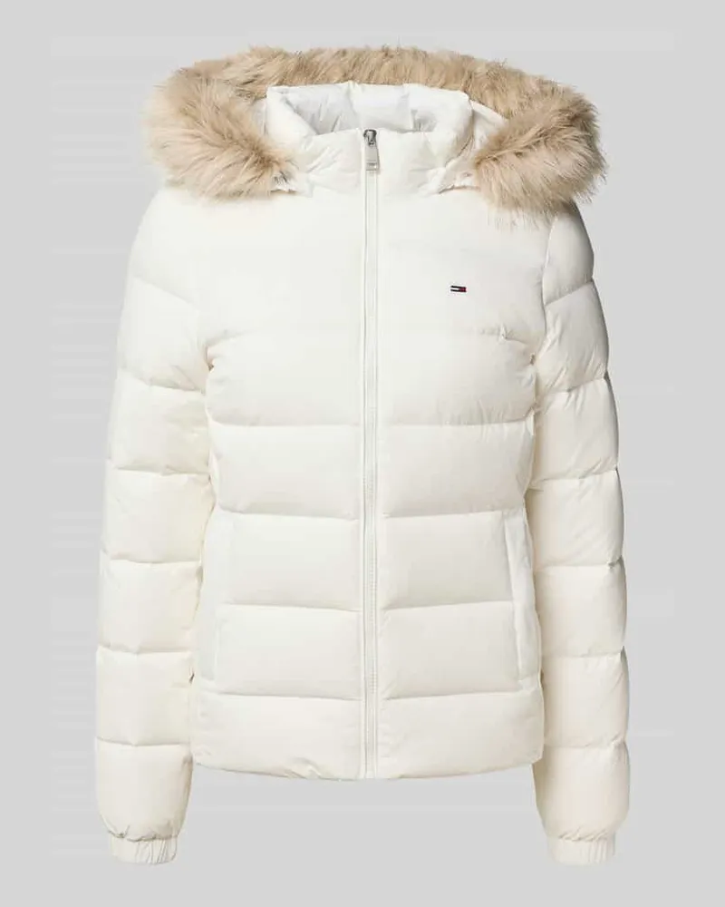 Tommy Hilfiger Shaped Fit Daunenjacke mit Logo-Stitching Offwhite