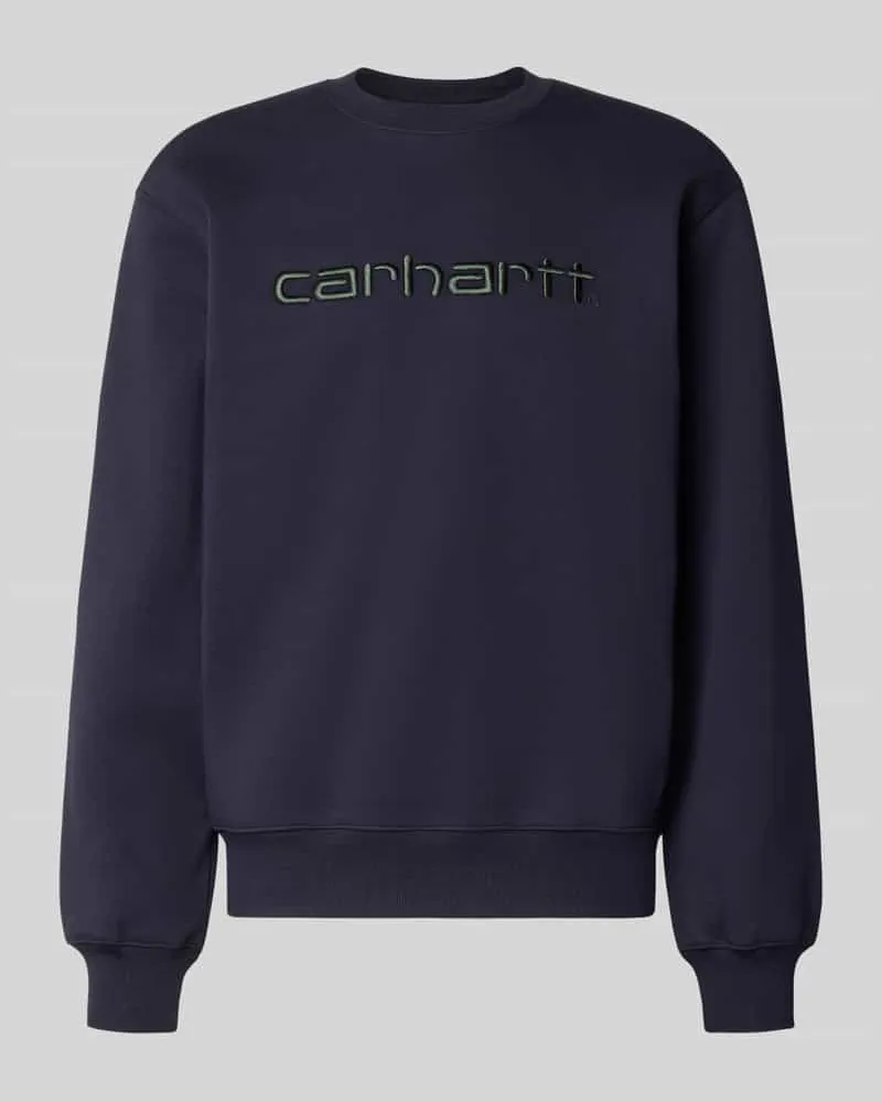 Carhartt WIP Regular Fit Sweatshirt aus Baumwoll-Mix mit Logo-Stickerei Dunkelblau