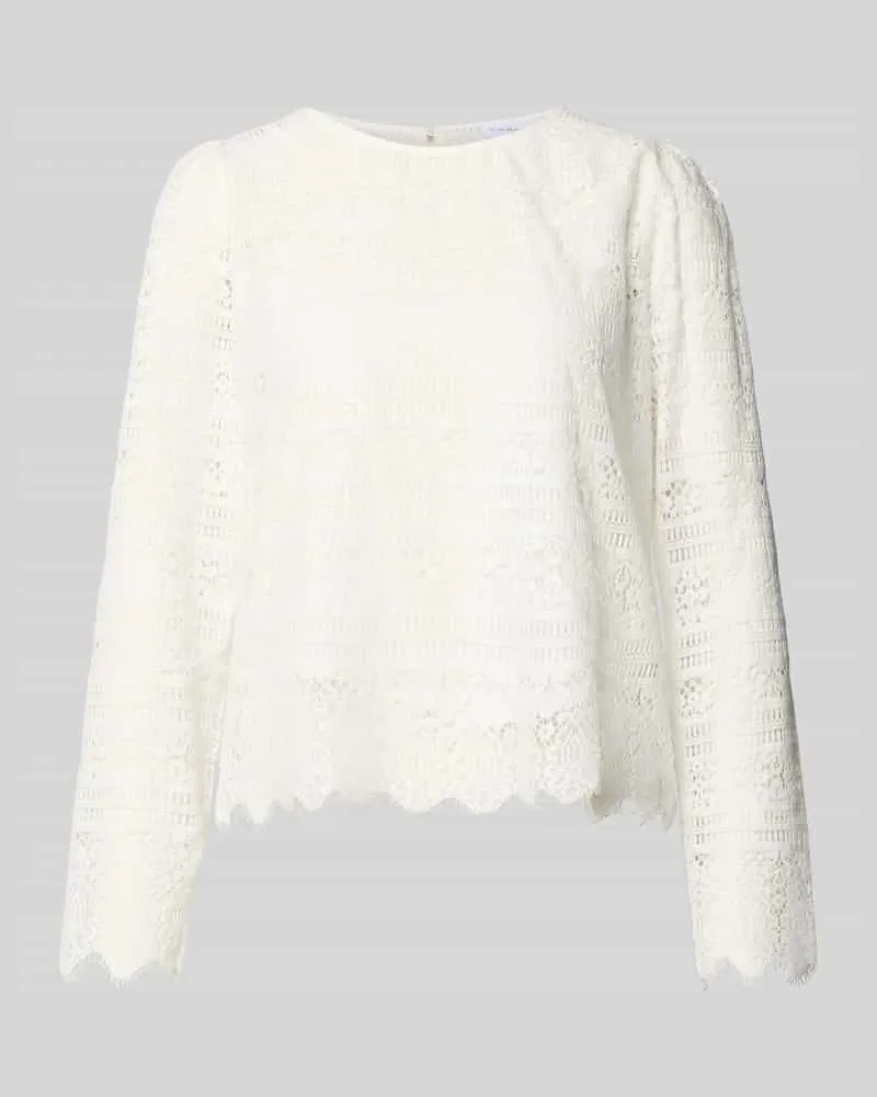 COMMA Blusenshirt aus Spitze mit Rundhalsausschnitt Weiss
