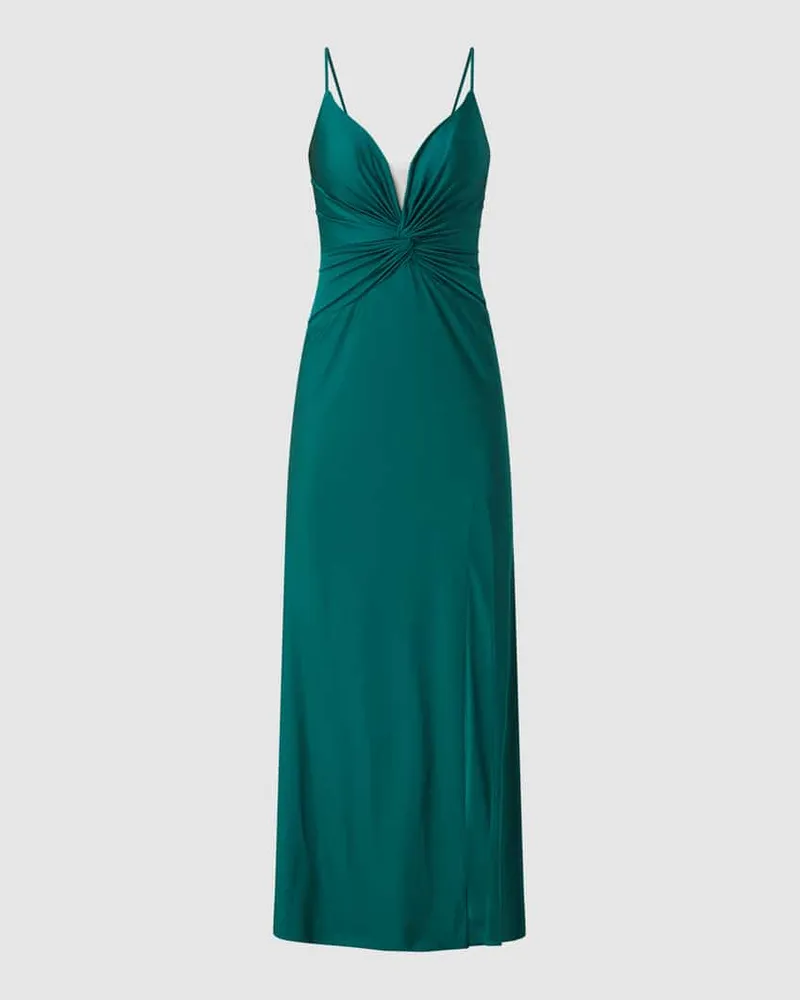 LUXUAR Abendkleid mit Drapierung Gruen