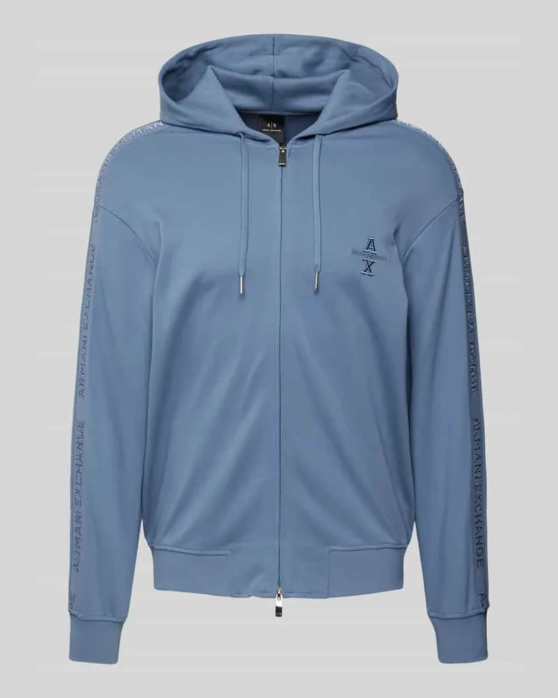 Armani Exchange Sweatjacke mit Zweiwege-Reißverschluss Rauchblau