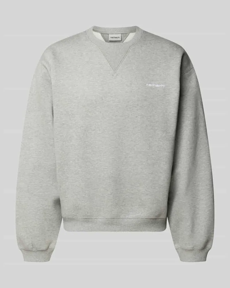 Carhartt WIP Relaxed Fit Sweatshirt aus elastischem Baumwoll-Mix Hellgrau