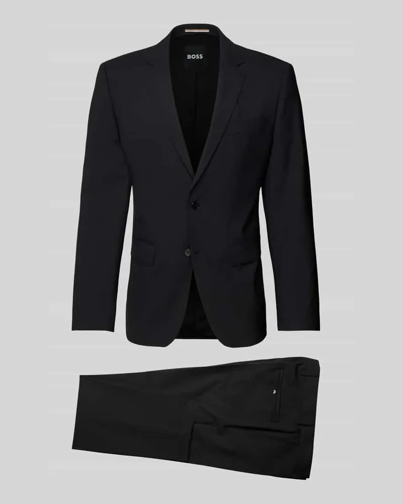 HUGO BOSS Slim Fit Anzug aus Schurwolle Modell 'Huge Black