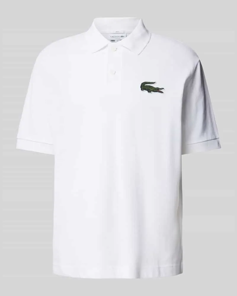 Lacoste Loose Fit Poloshirt mit Logo-Patch Weiss