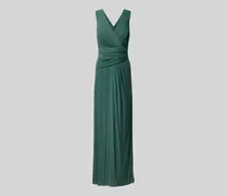 Abendkleid mit V-Ausschnitt und Raffungen
