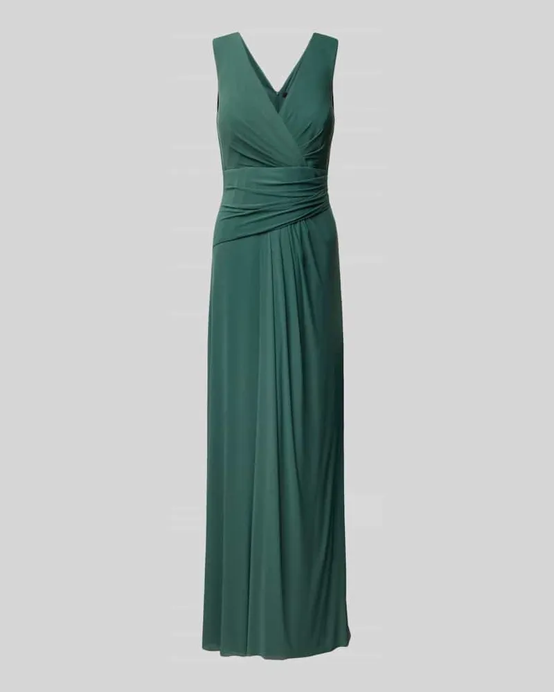 Vera Mont Abendkleid mit V-Ausschnitt und Raffungen Smaragd