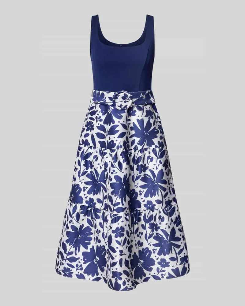 Adrianna Papell Cocktailkleid im 2-in-1-Look mit Eingrifftaschen Dunkelblau