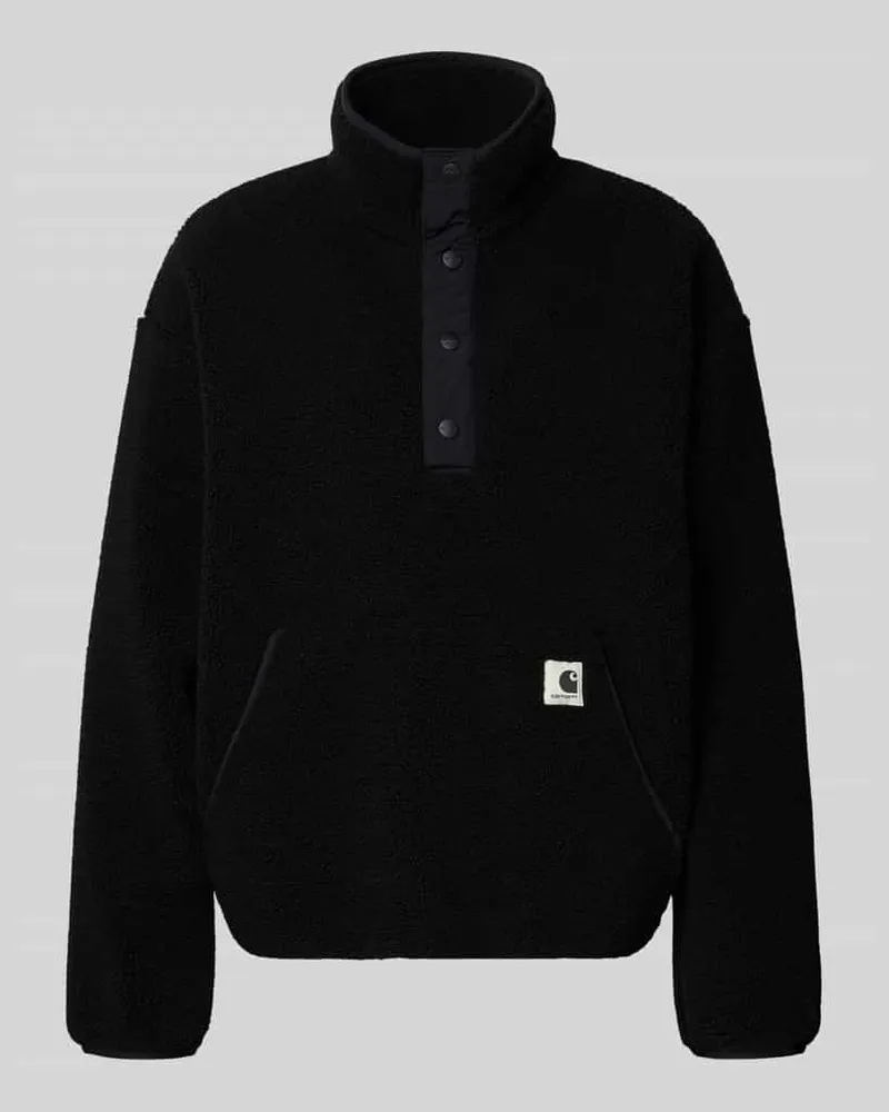 Carhartt WIP Fleecepullover mit Stehkragen und Känguru-Tasche Modell 'ELLIOT Black